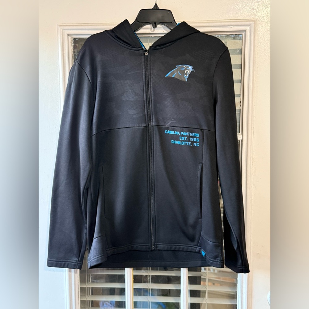 Fanatics Black and Blue Carolina Panthers Zip-Up Hoodie